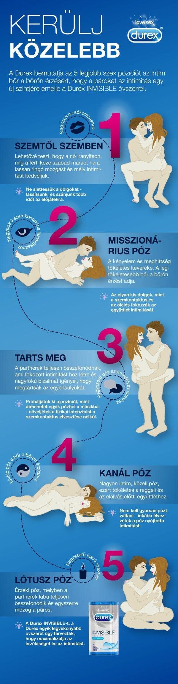 Az 5 legjobb, nagyobb intimitást nyújtó szexpozíció