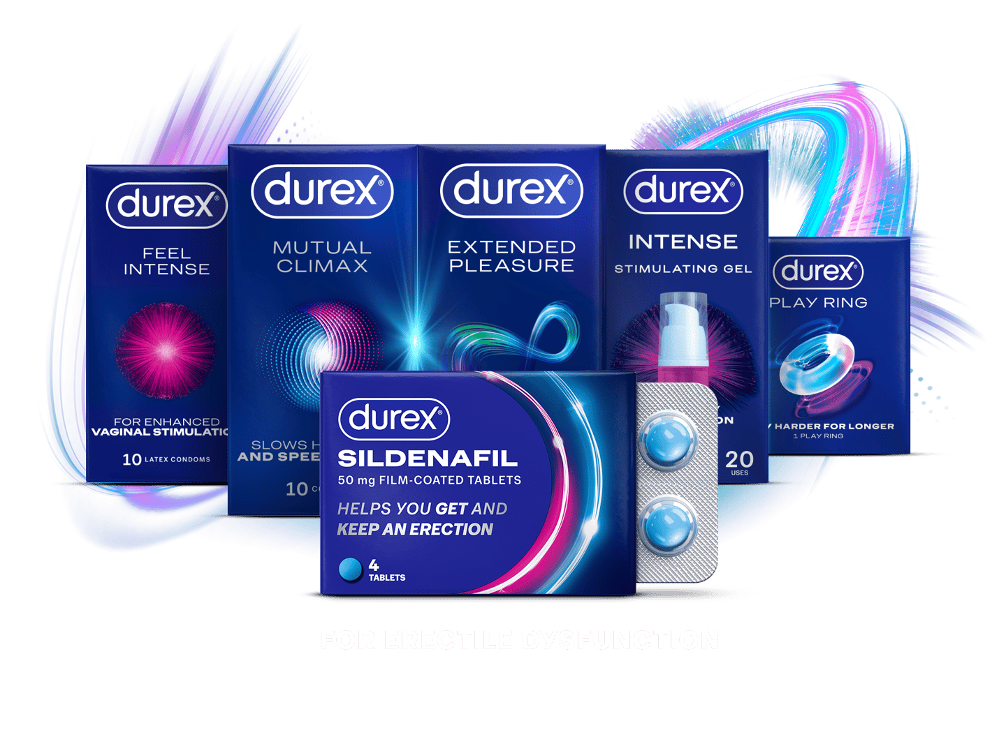 Durex products, including new Durex Sildenafil, for Erectile Dysfunction