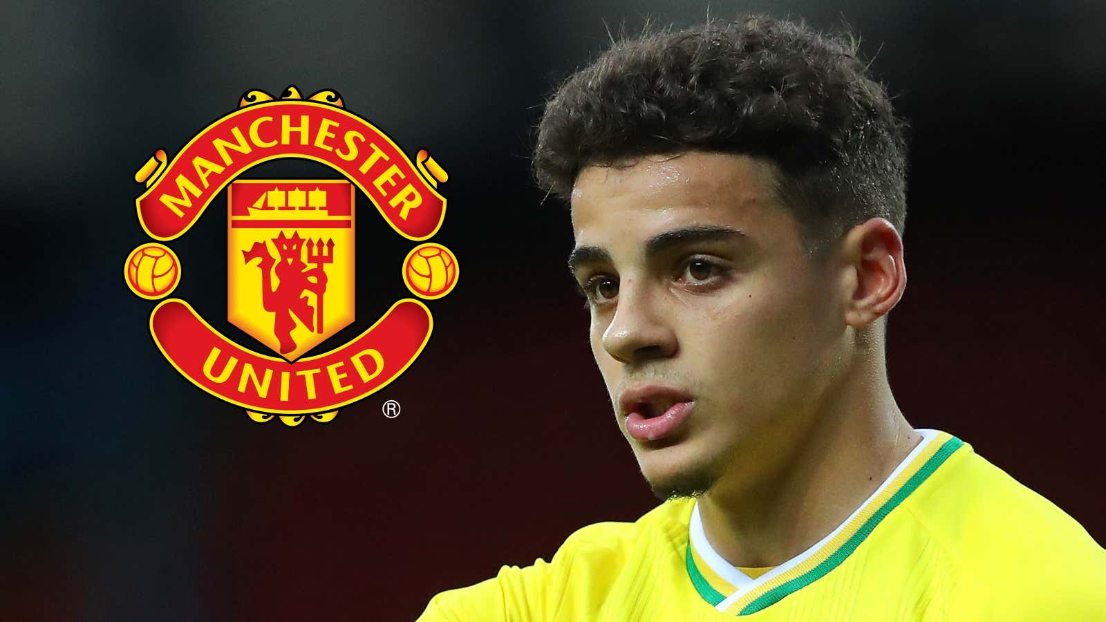 Max Aarons, Norwich, Man Utd badge