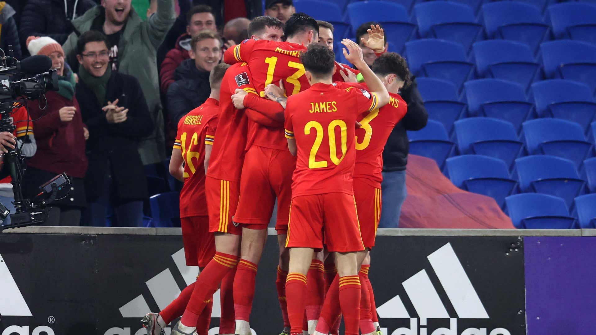 Wales celebrate Belgium 2021