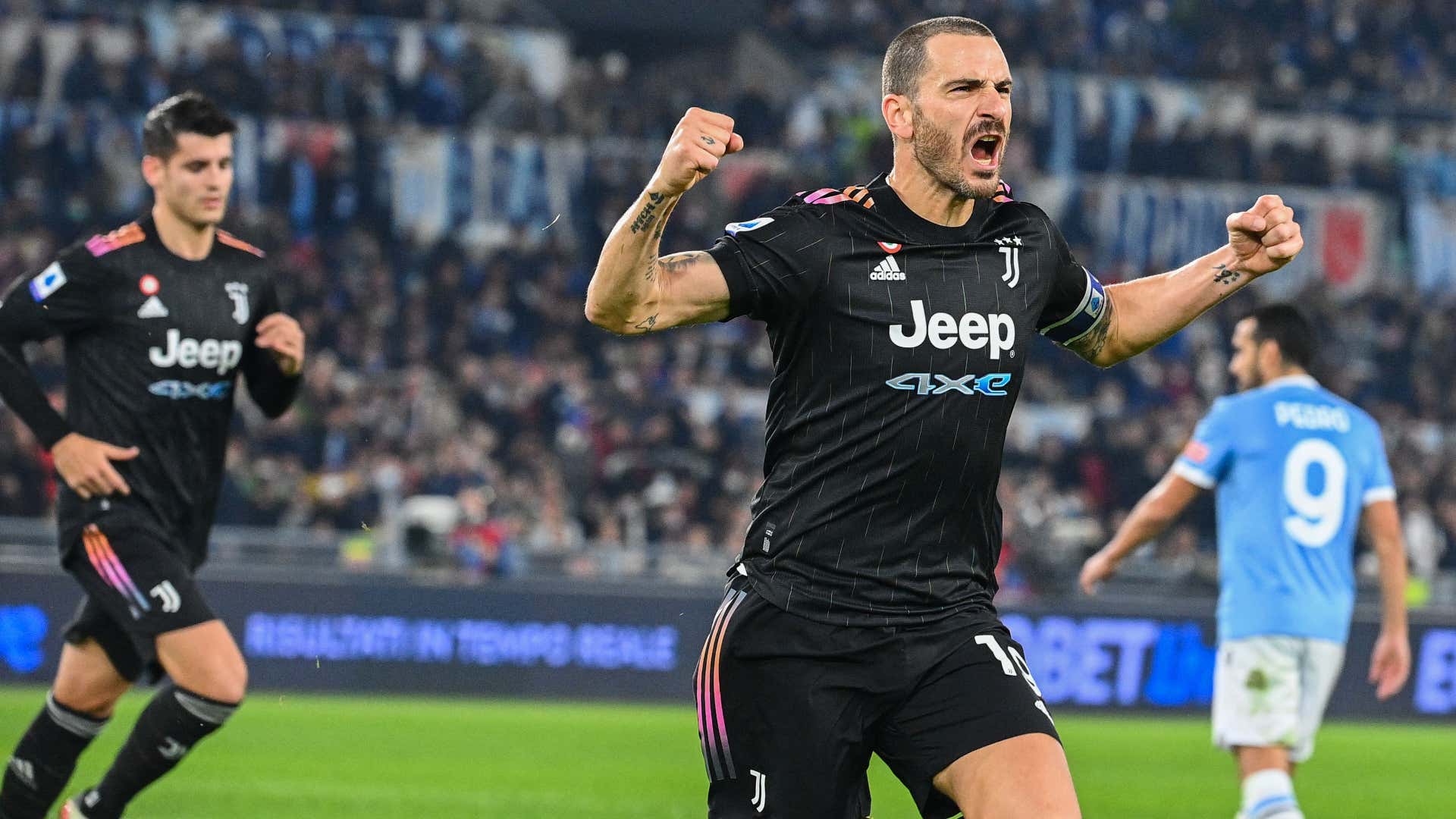 Bonucci celebrating Lazio Juventus