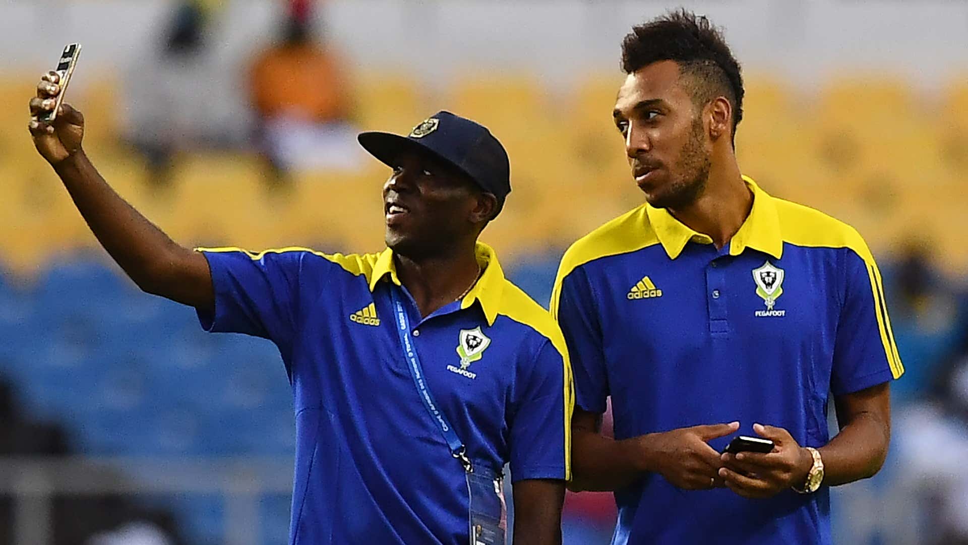 Pierre-Emerick Aubameyang & Merlin Tandjigora of Gabon