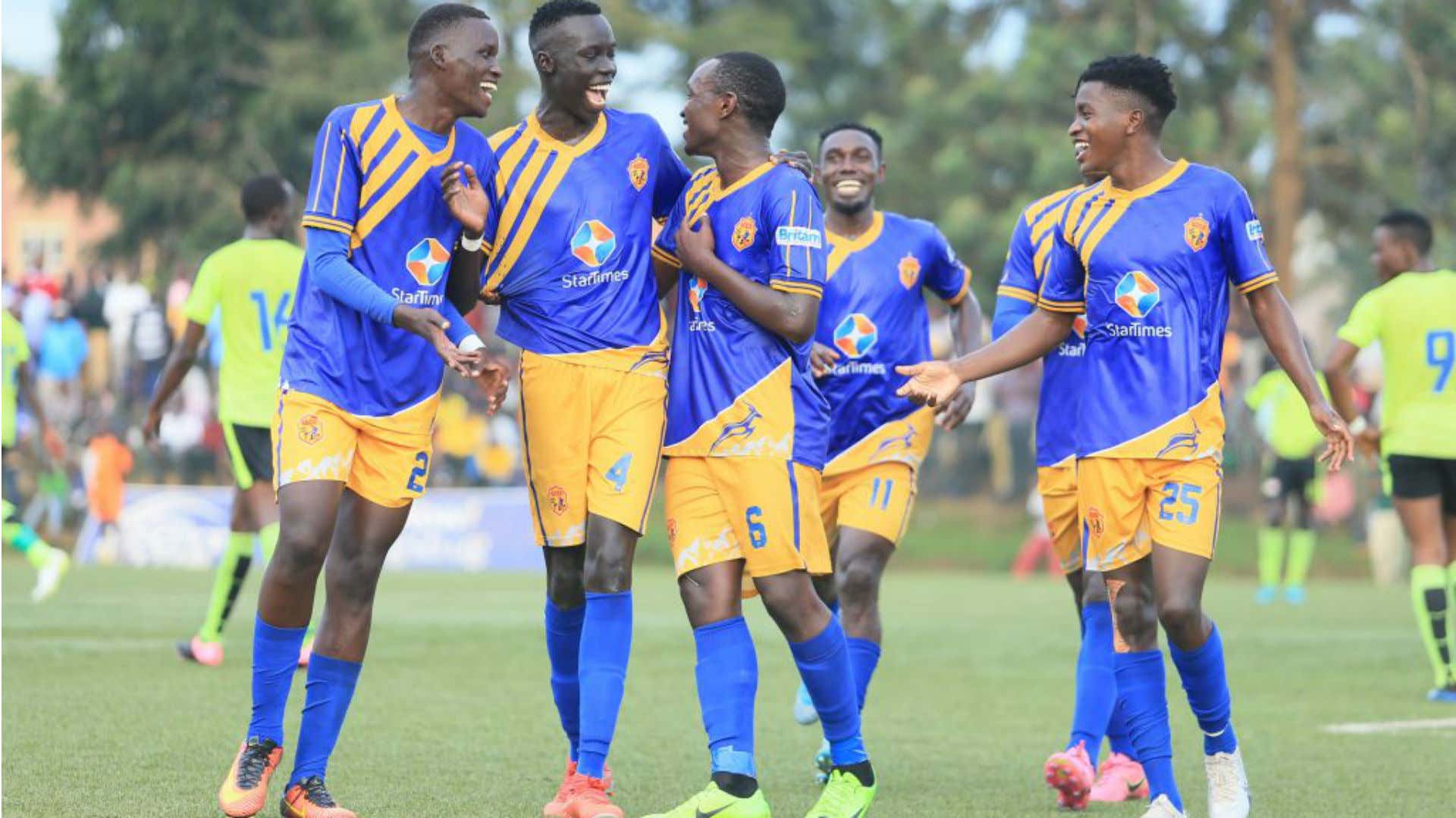 KCCA FC players celebate.