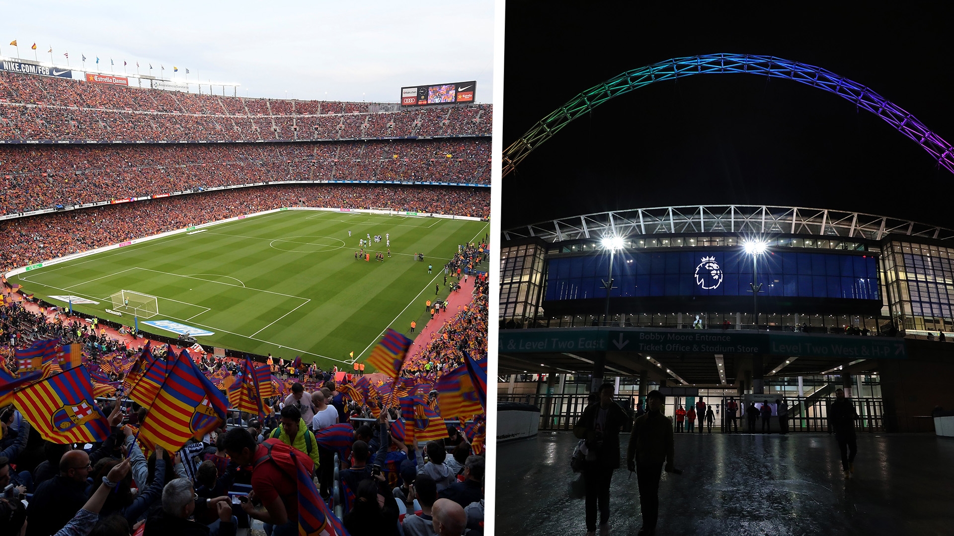 Biggest Football Stadiums In The World Wembley Barcelona S Camp Nou The Game S Largest Venues Goal Com