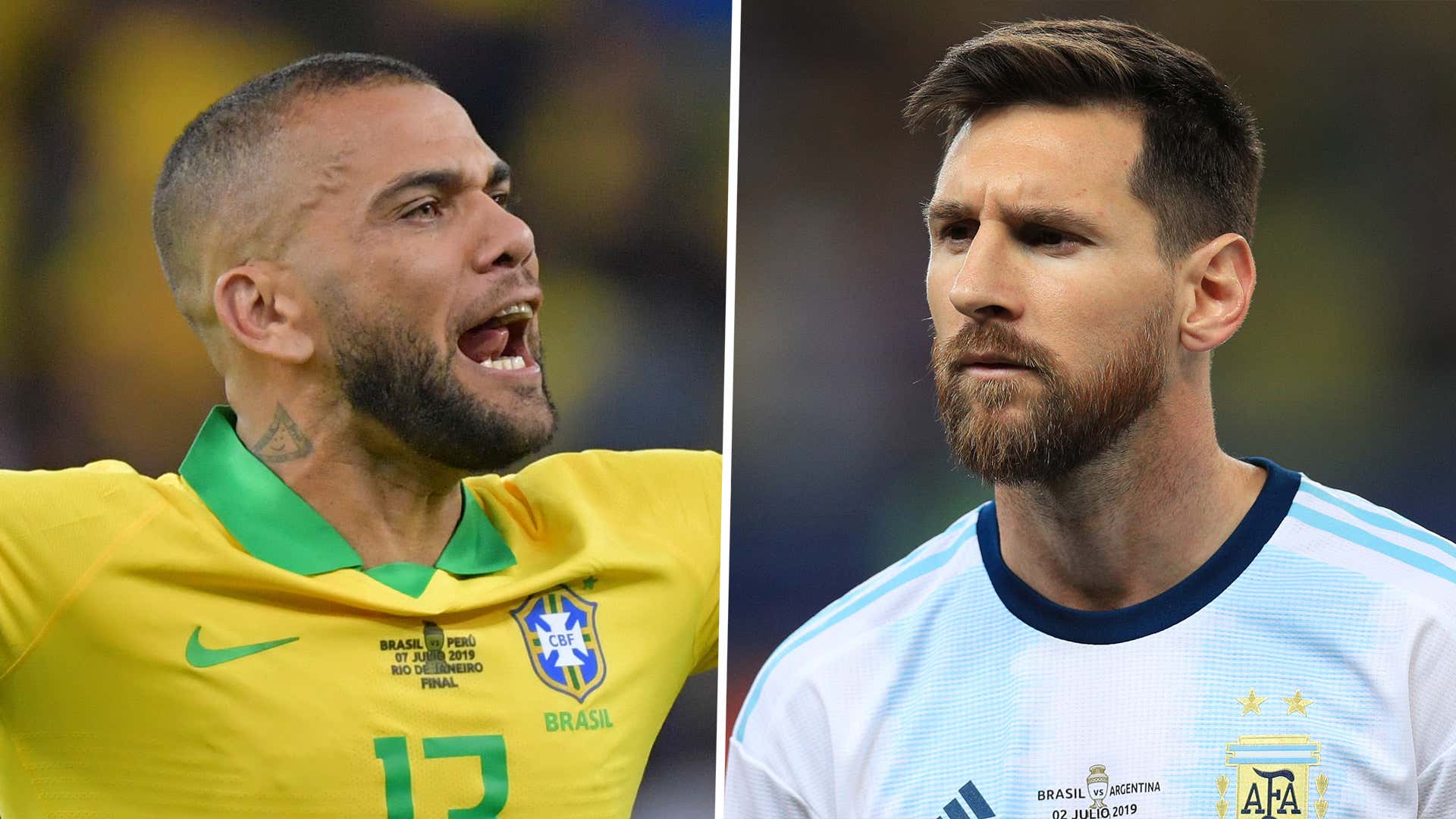 Dani Alves Lionel Messi Brazil Argentina