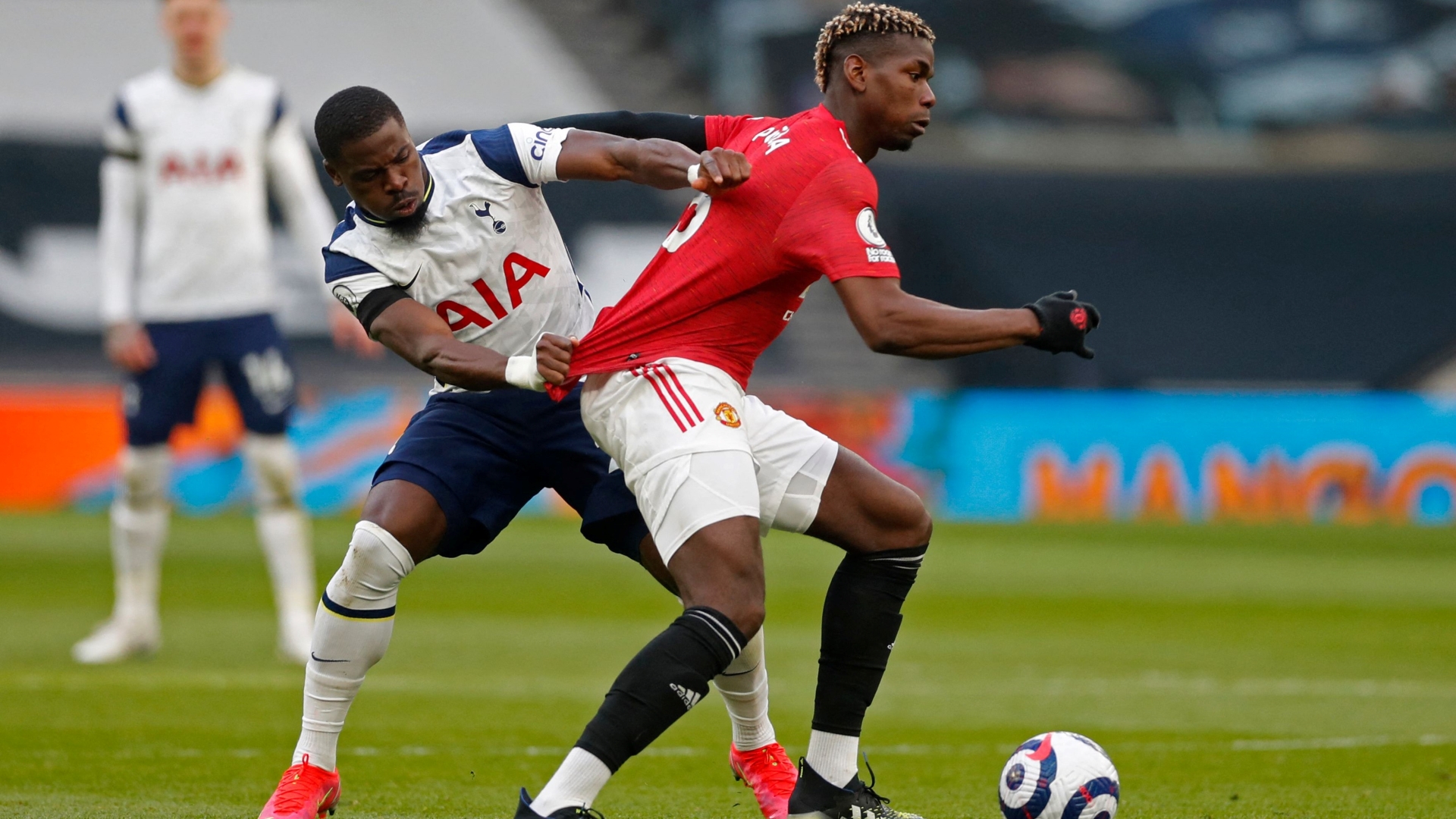 Tottenham's Serge Aurier Manchester United's Paul Pogba
