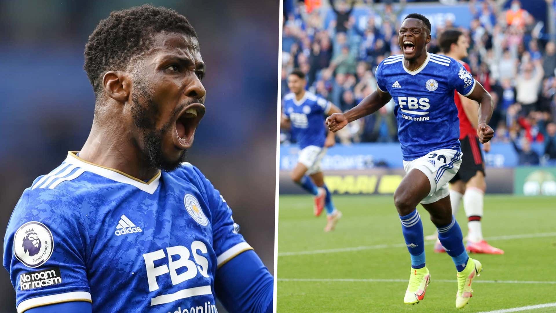 Kelechi Iheanacho and Patson Daka of Leicester City.