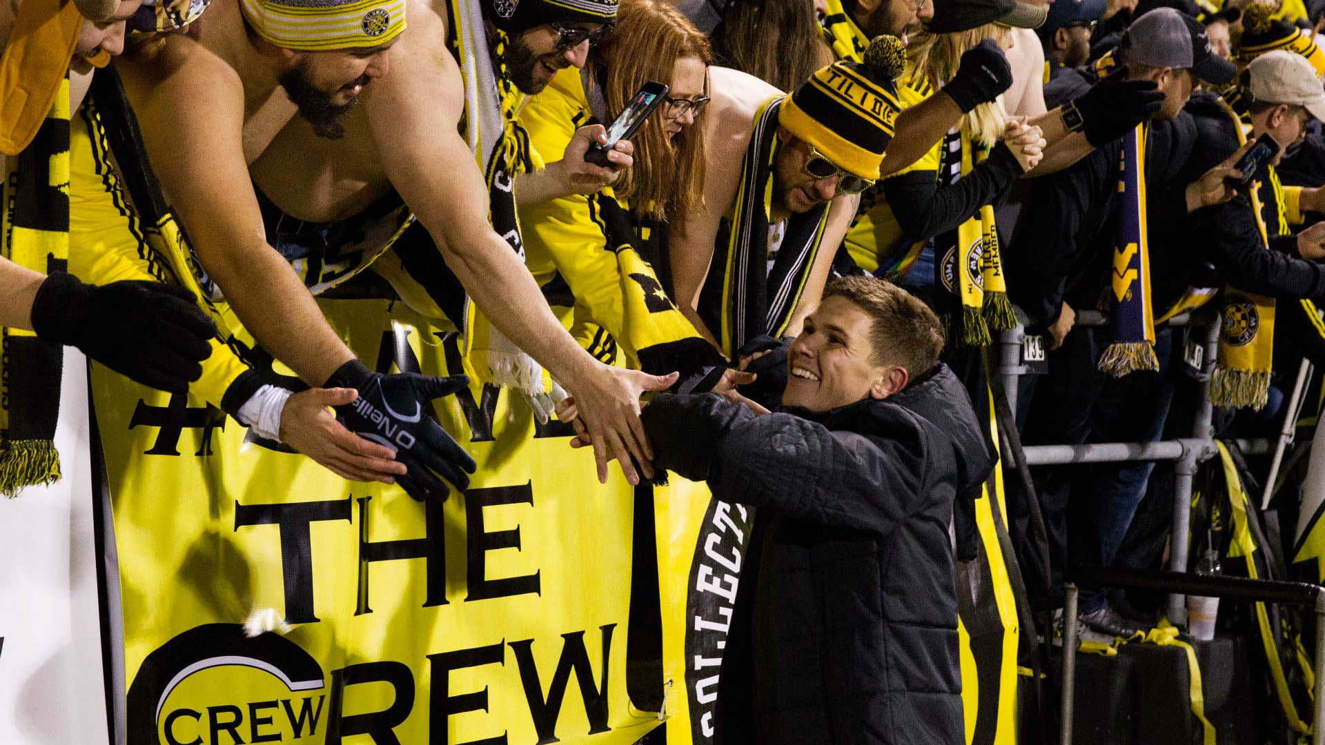 Wil Trapp with Columbus Crew fans