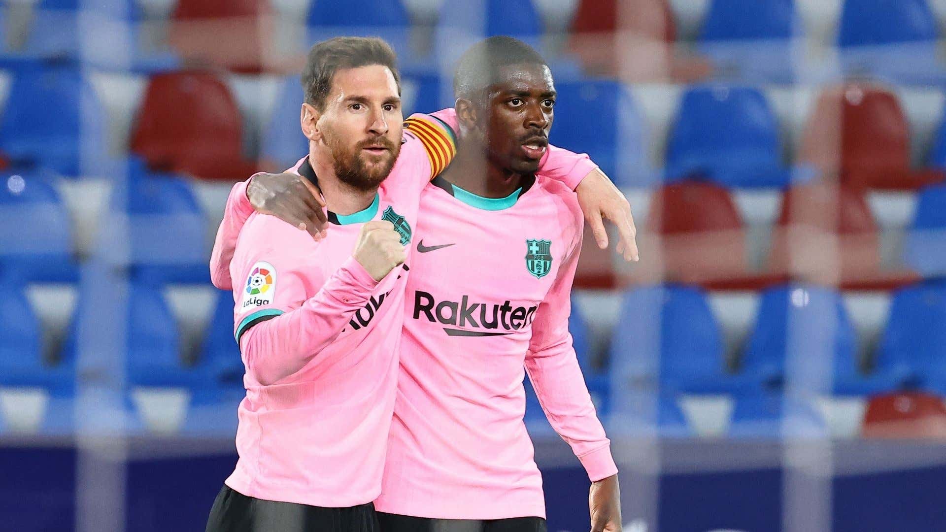 Messi Dembele Levante Barcelona 11052021 liga