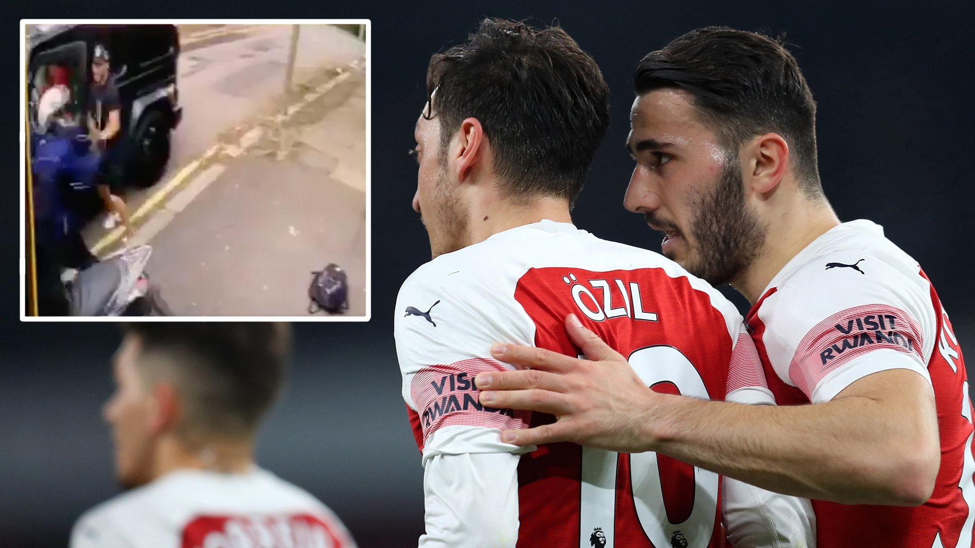 ozil and kolasinac attempted robbery video of arsenal duo attacked by carjackers in london goal com