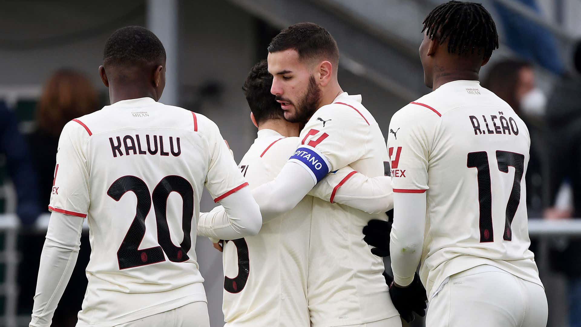 Milan celebrates goal against Venezia Serie A