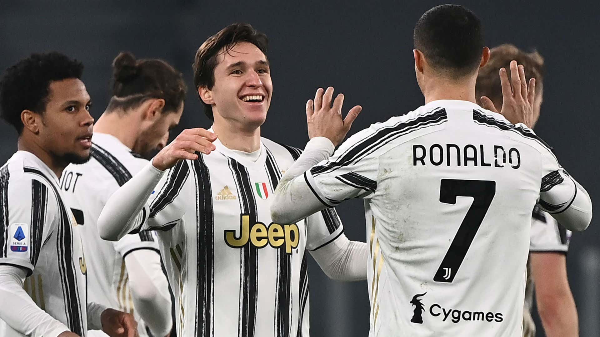 Chiesa Cristiano Ronaldo Juventus celebrating Atalanta Serie A