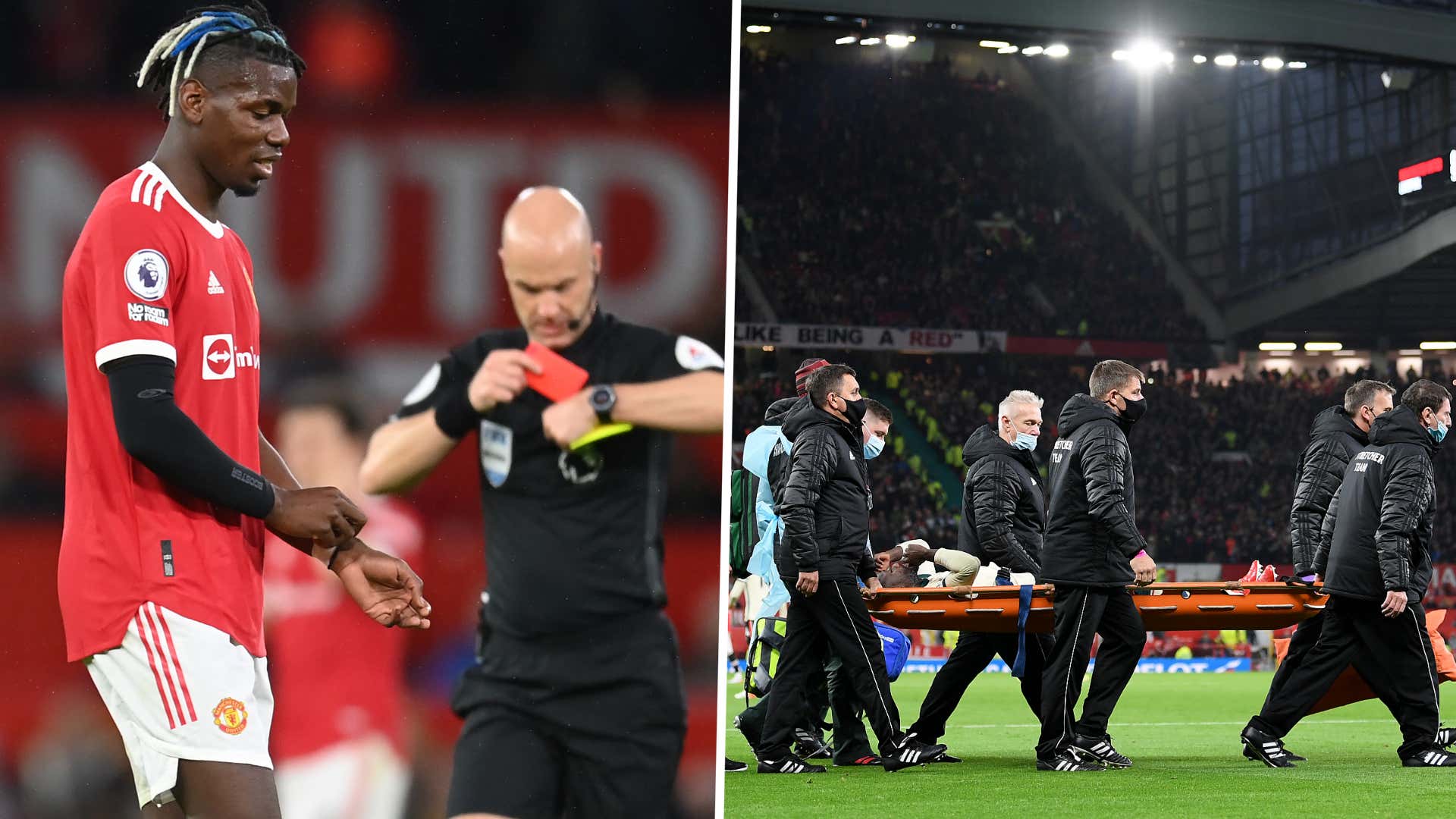 Pogba sent off after Keita horror challenge