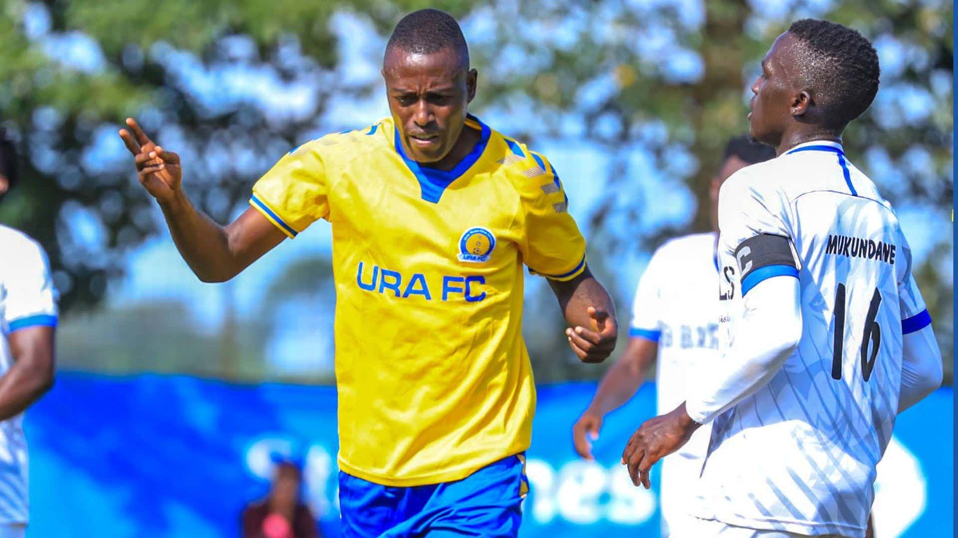 URA FC striker Brian Majwega vs Mbarara City.