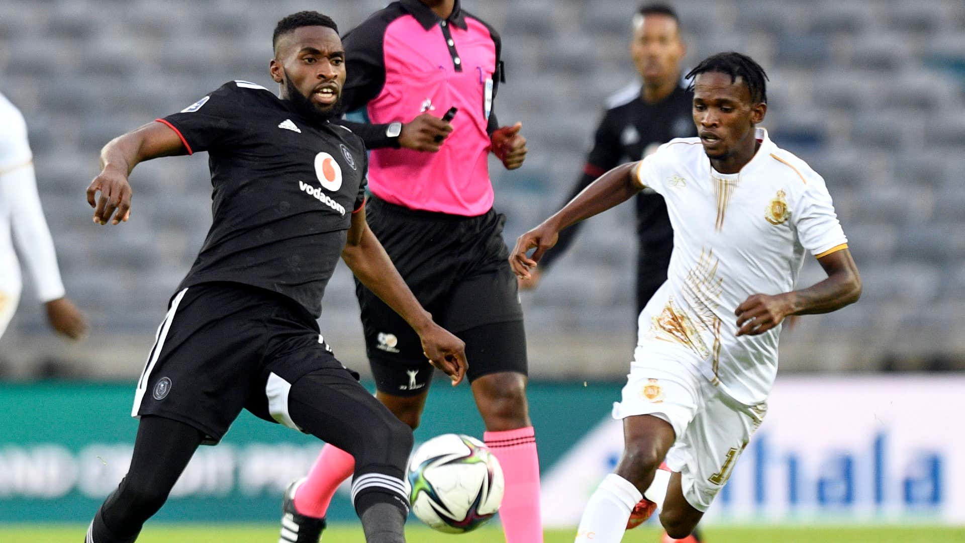 Fortune Makaringe, Orlando Pirates & Kabelo Mahlasela, Royal AM, October 2021