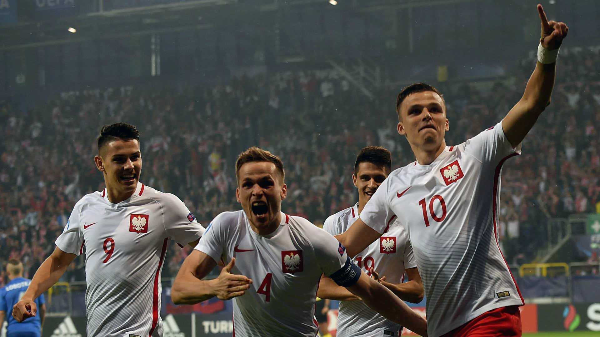 Polonia celebrating Poland U21 Slovakia U21 UEFA U21 Championship