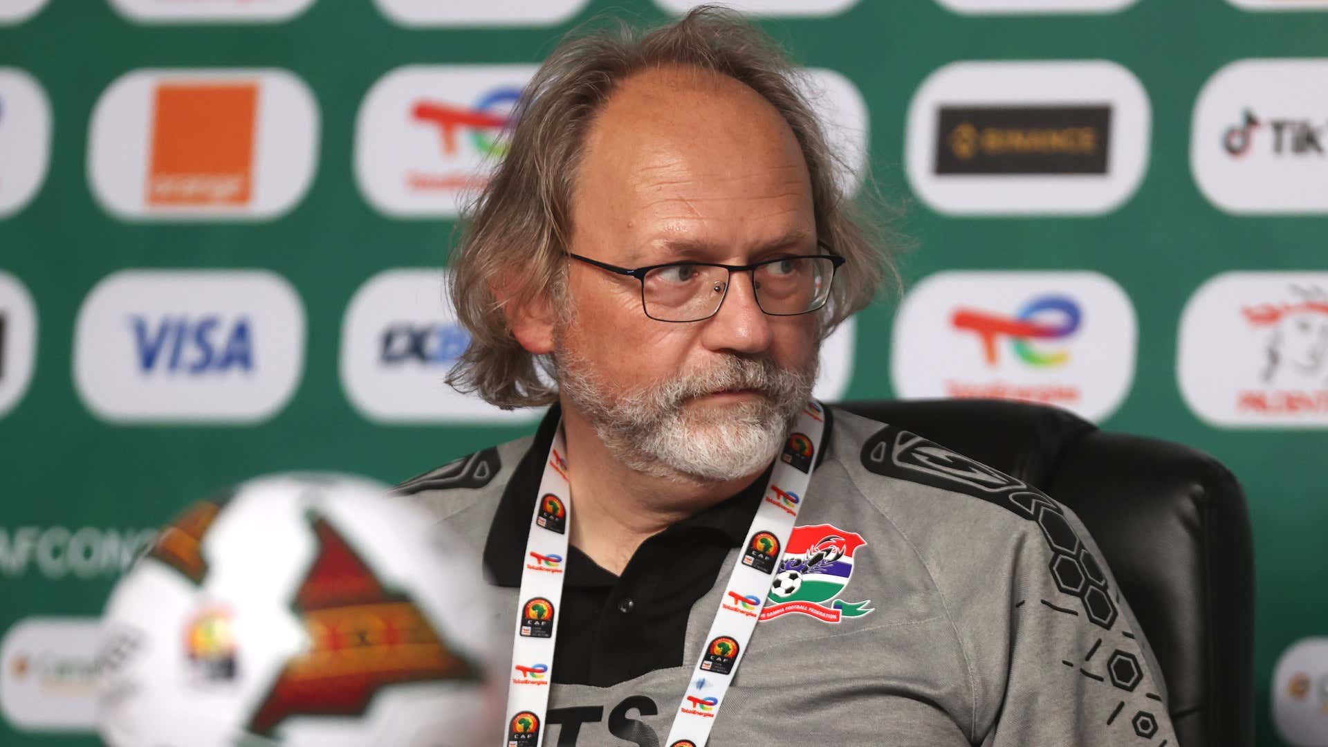 Gambia coach Tom Saintfiet during the 2021 Africa Cup of Nations Afcon.