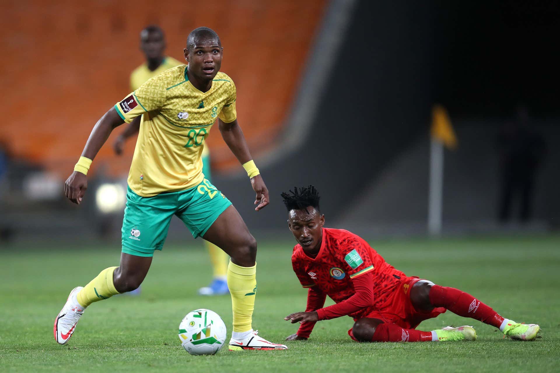 Njabulo Ngcobo of Bafana Bafana against Ethiopia, October 2021