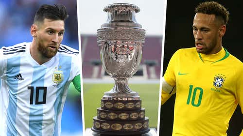 Lionel Messi Neymar Copa América Trofeo