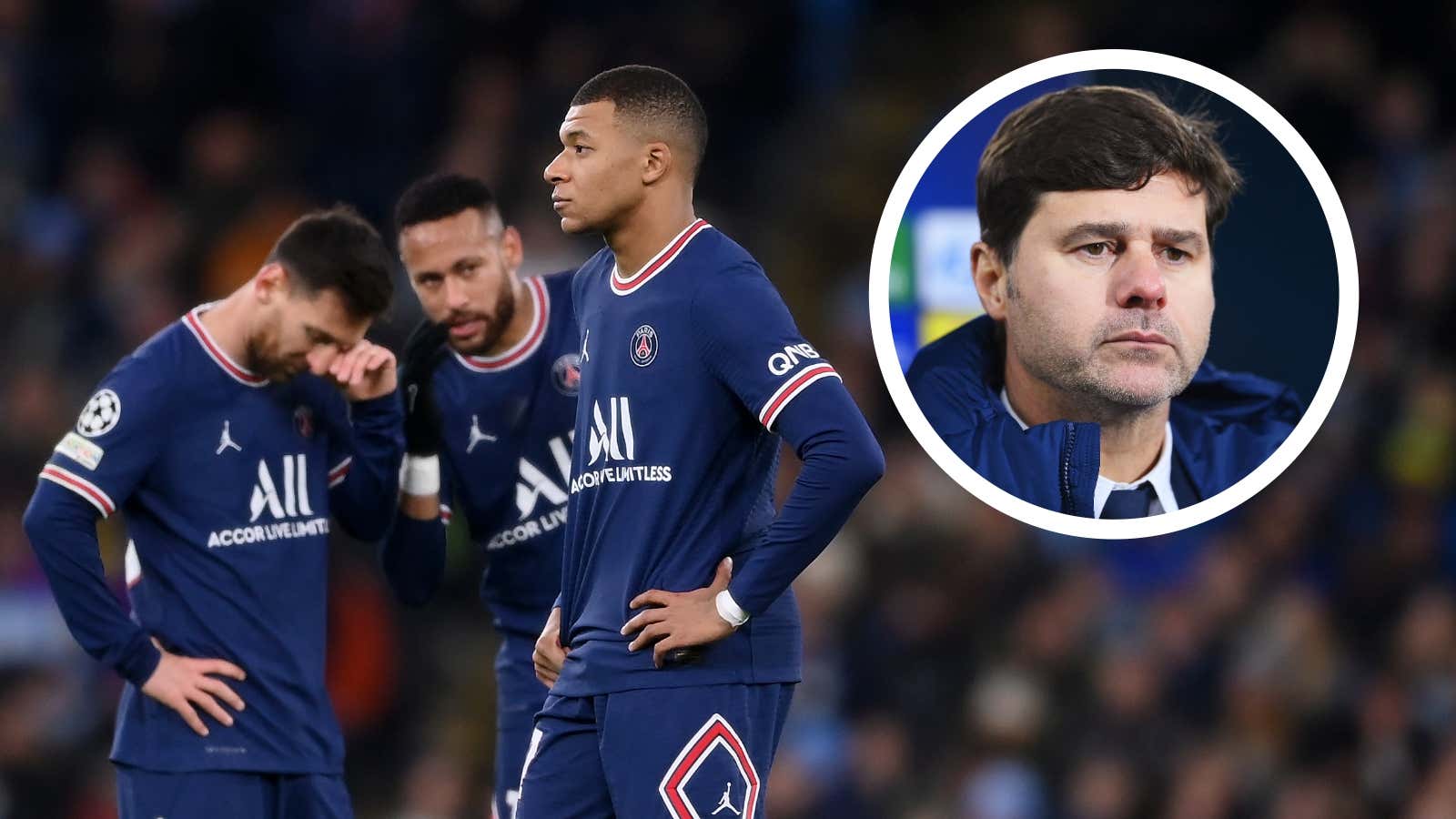 Mauricio Pochettino Neymar Messi Mbappe PSG 2021-22 GFX