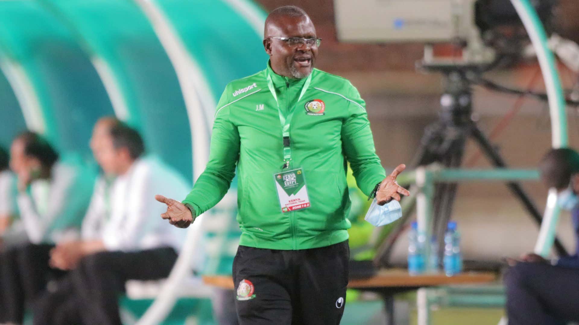 Kenya and Harambee Stars coach Jacob Mulee vs Egypt.