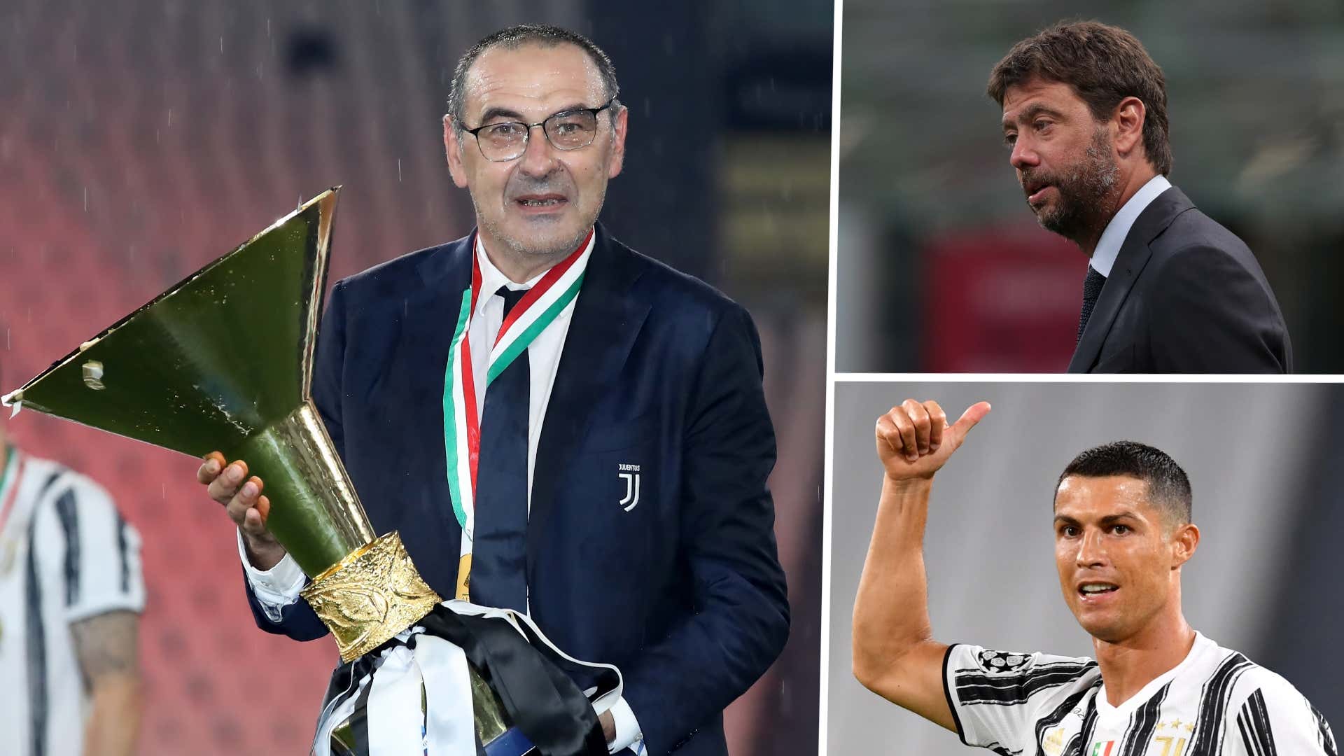 Maurizio Sarri Andrea Agnelli Cristiano Ronald Juventus 2019-20