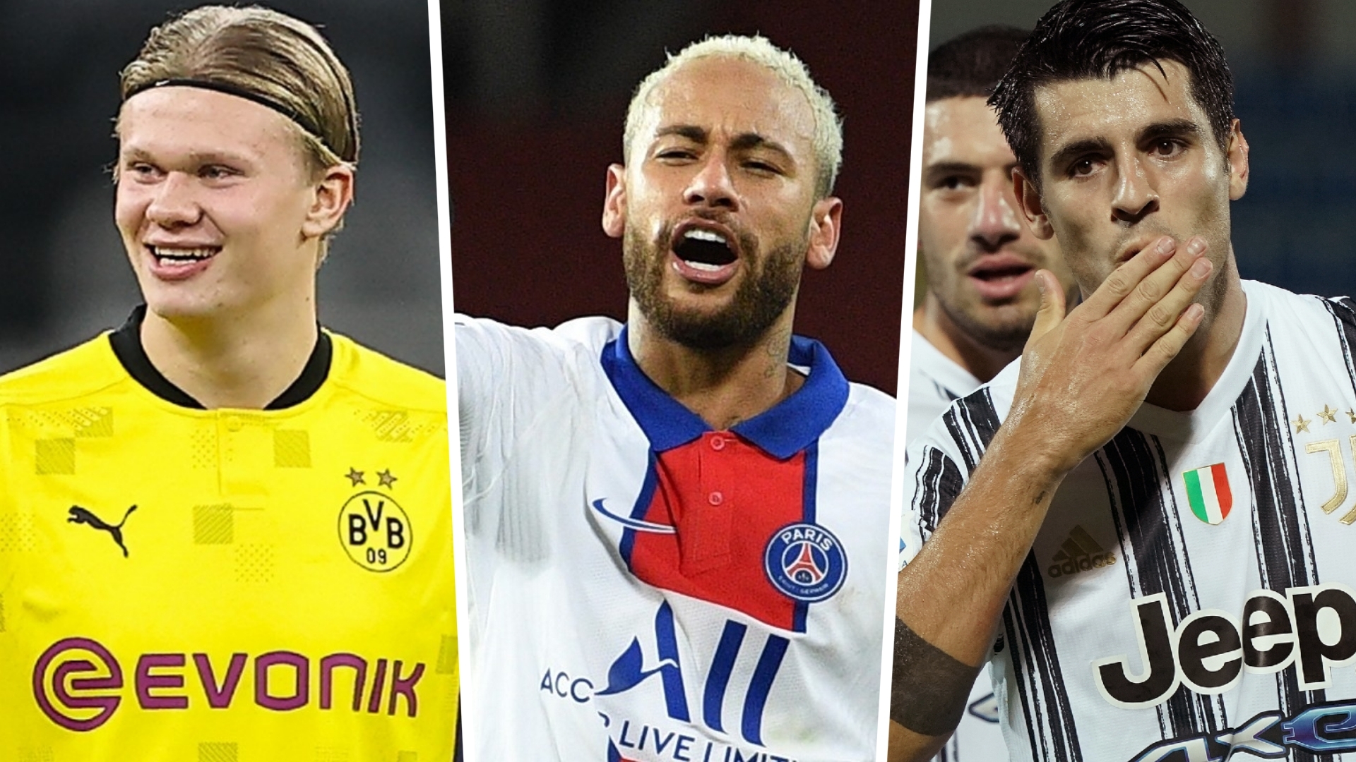 champions league top scorers 2020 21 haaland neymar and morata lead the way goal com