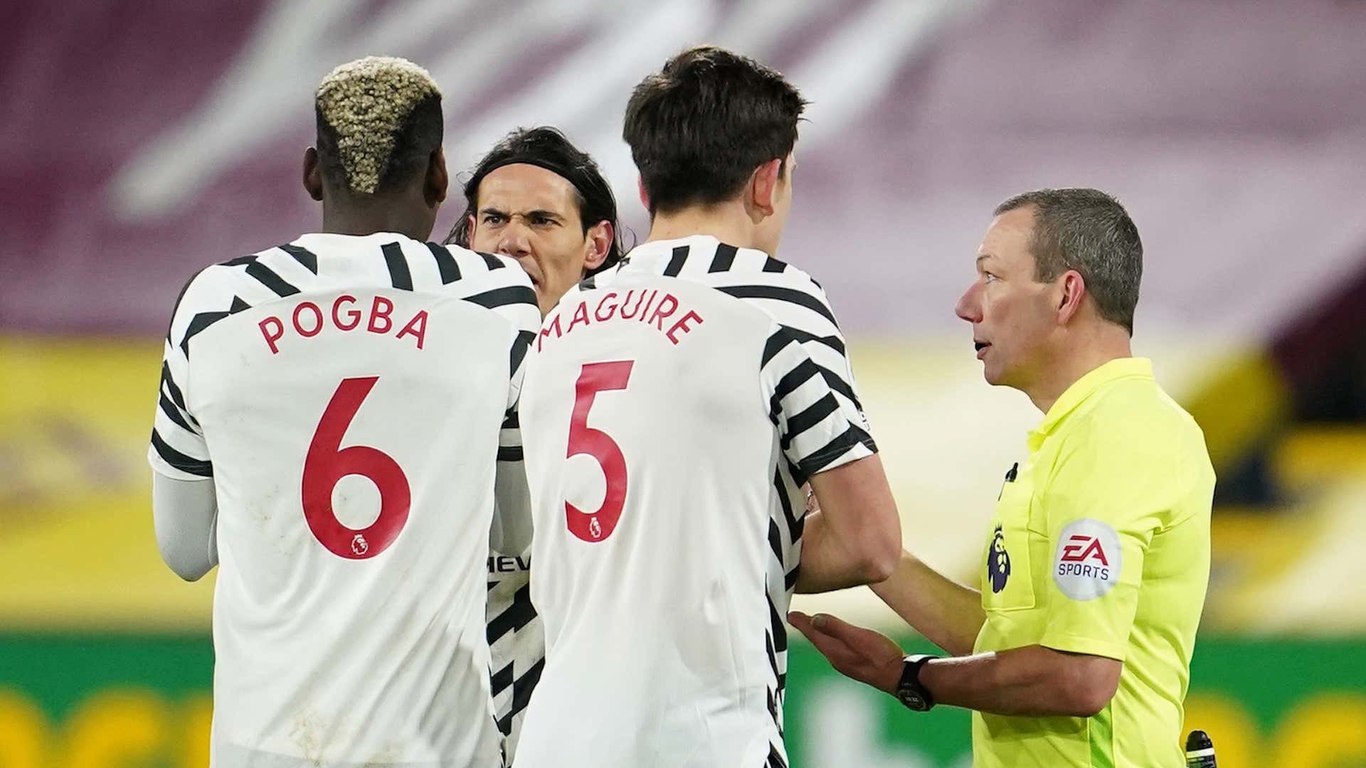 Los jugadores del Manchester United frente al Burnley