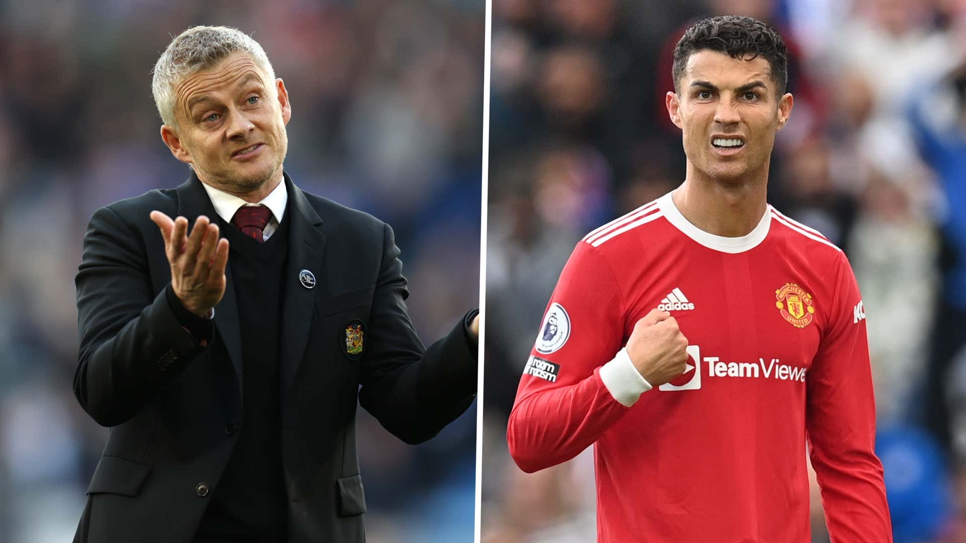 Cristiano Ronaldo Ole Gunnar Solskjaer Man Utd Leicester Premier League 2021-22 GFX