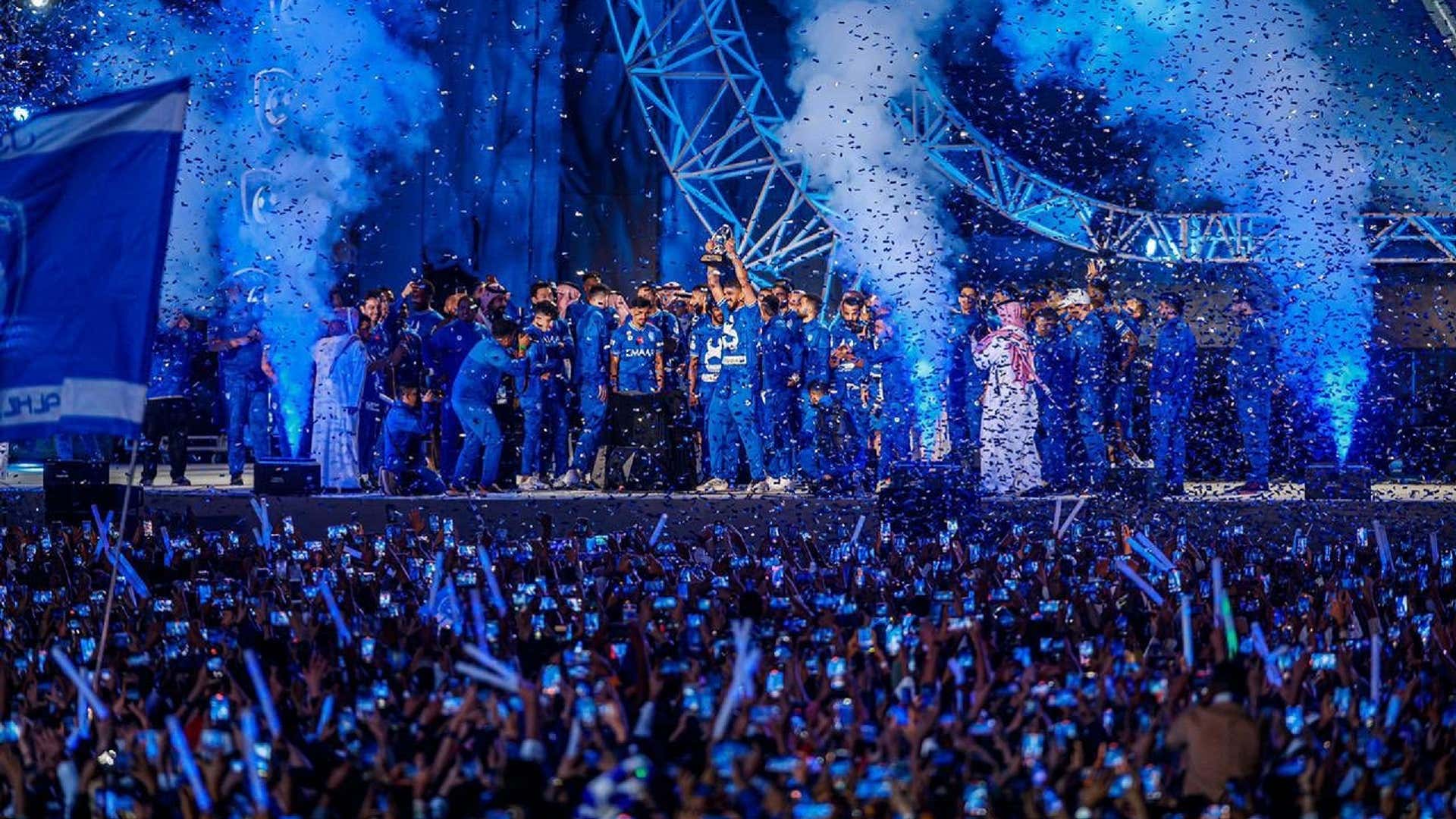 al hilal 24-11-2021 احتفالية الهلال في البوليفارد ببطولة دوري أبطال آسيا