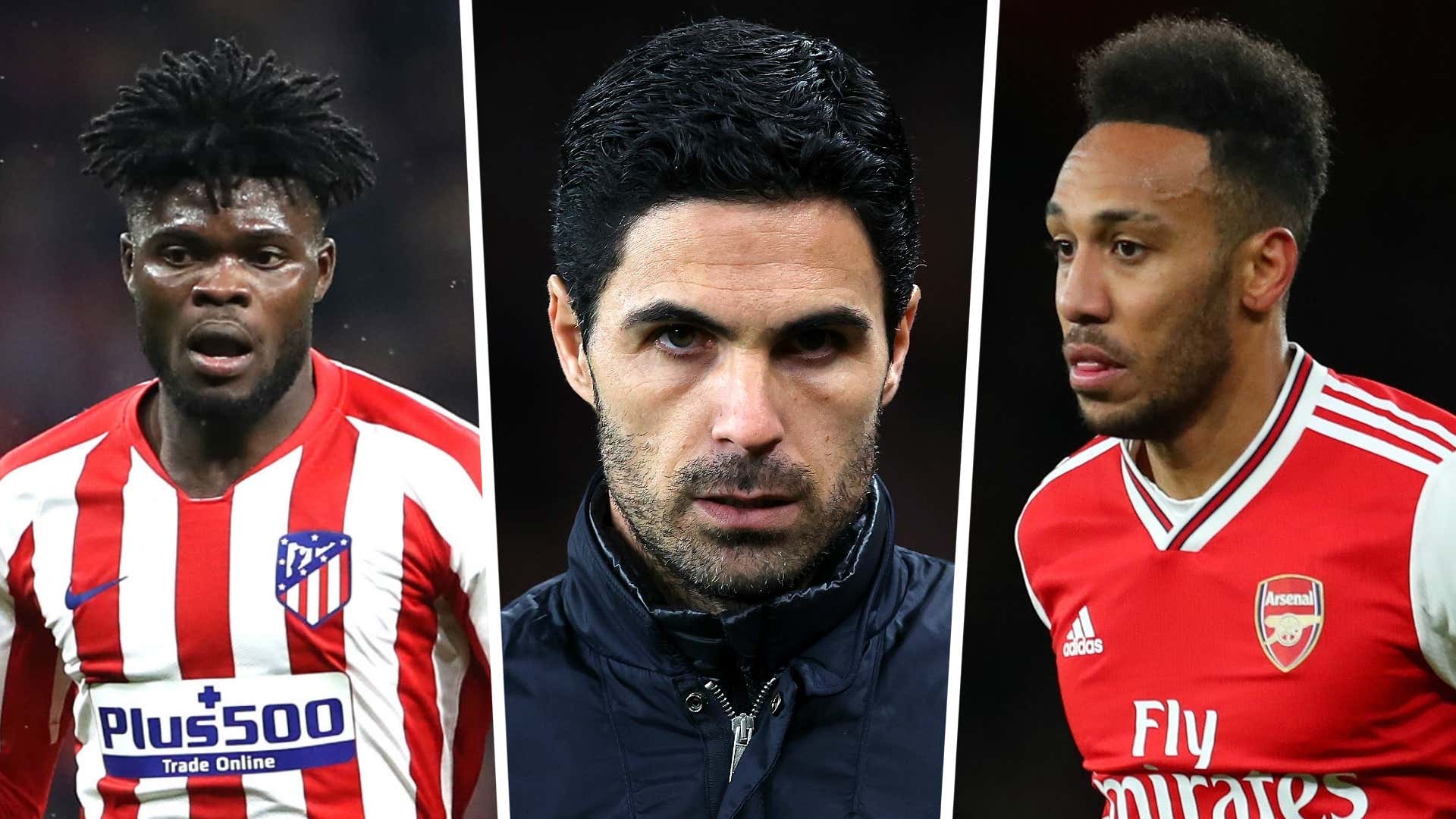 Thomas Partey Atletico Madrid Mikel Arteta Pierre-Emerick Aubameyang Arsenal GFX
