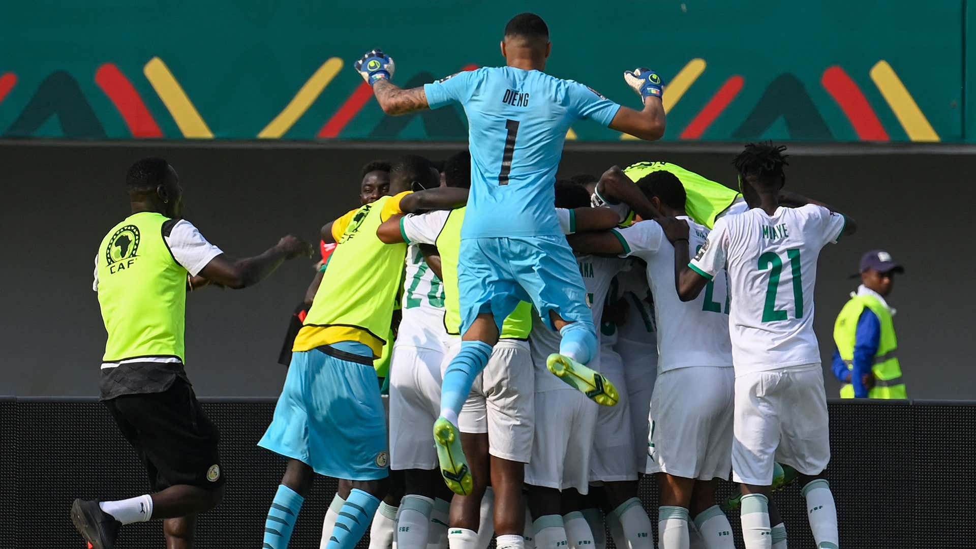 Senegal celebrating Afcon