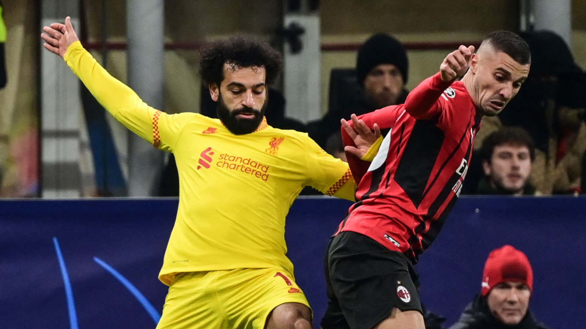 Mohamed Salah, Rade Krunic, AC Milan vs Liverpool 2021-22