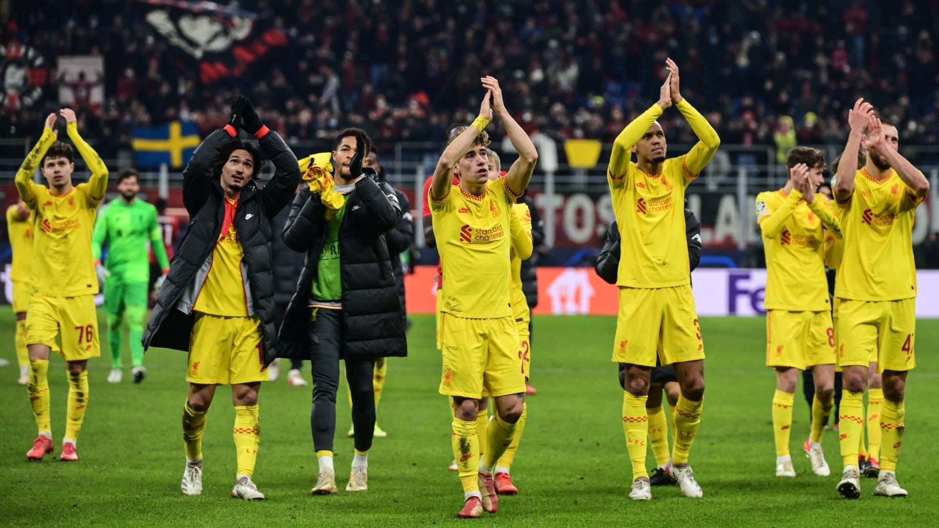 Liverpool celebrate win over AC Milan, Champions League 2021-22