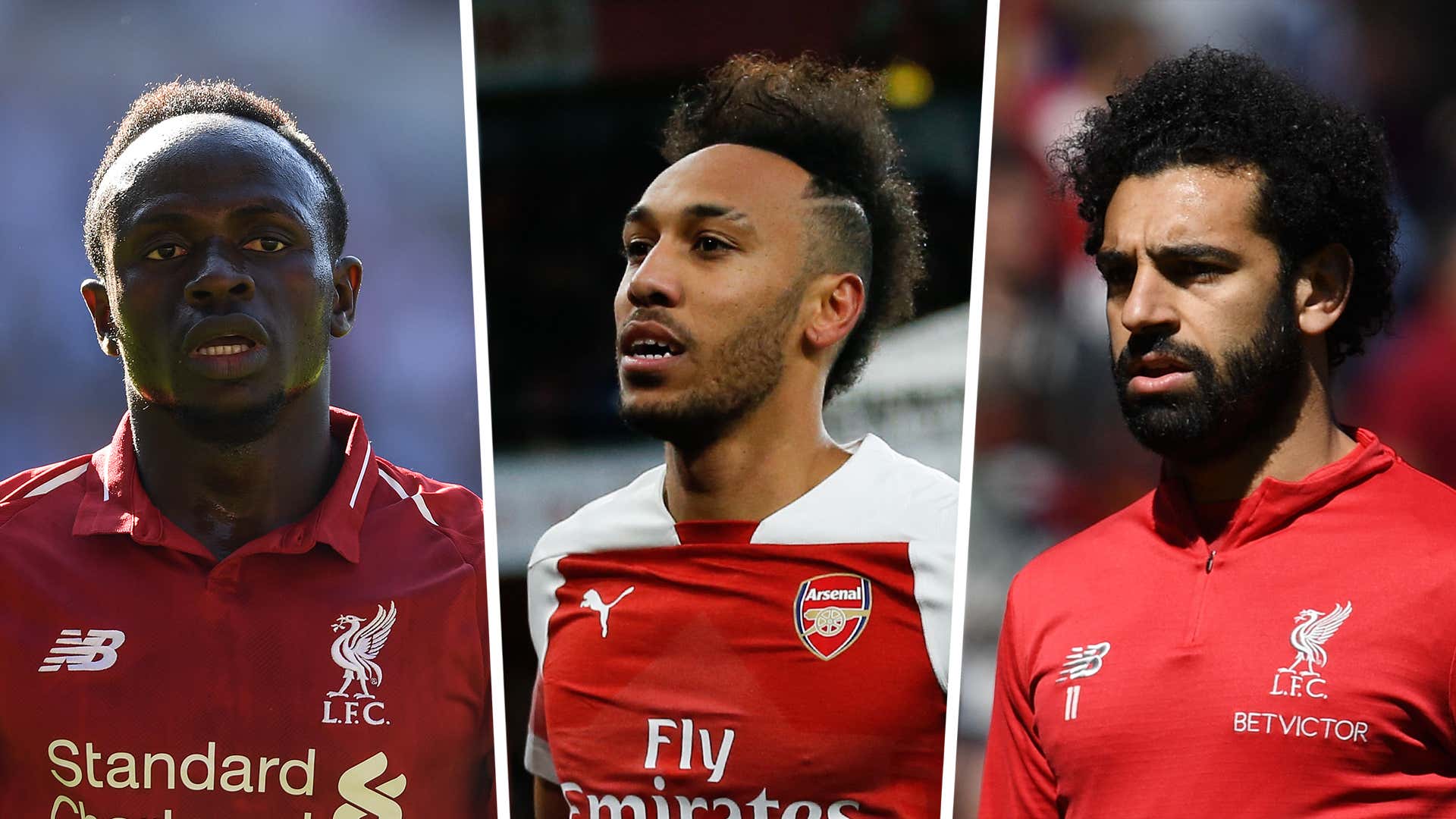 Sadio Mane Pierre-Emerick Aubameyang Mohamed Salah GFX