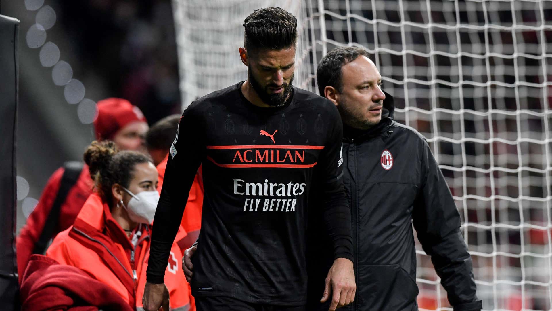 infortunio per giroud in atletico madrid milan problema muscolare goal com