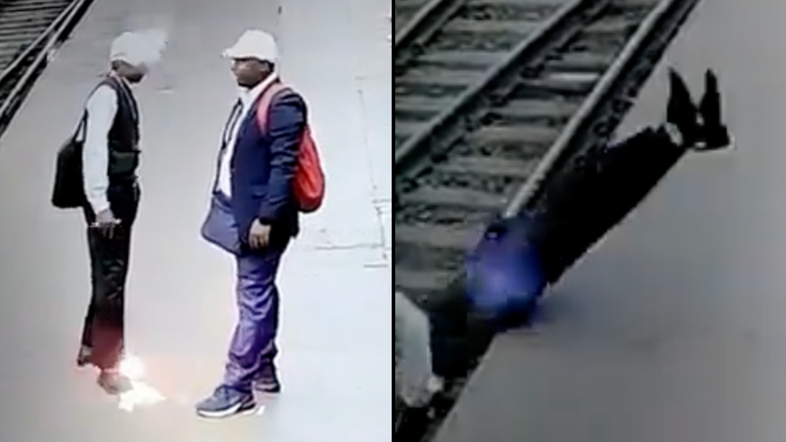 Railway Worker Cheats Death After Falling Onto Train Tracks And Getting