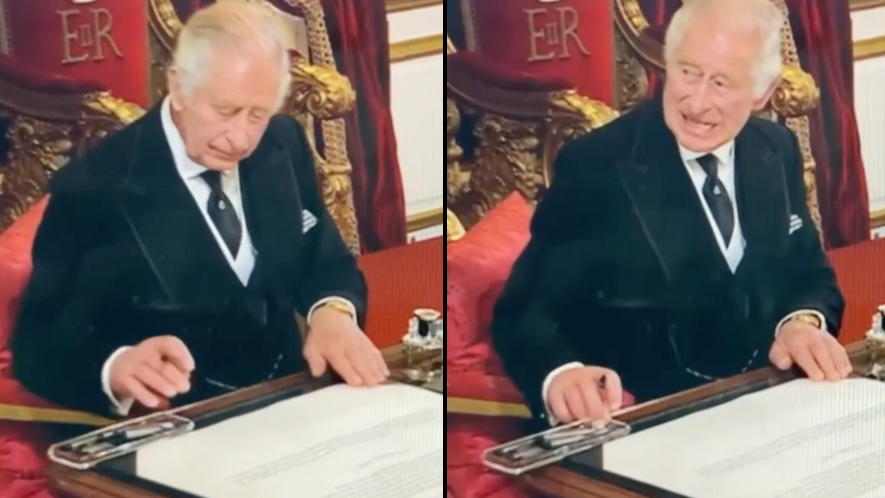 King Charles Iii Getting Irritated By Pen At Proclamation Goes Viral Trendradars