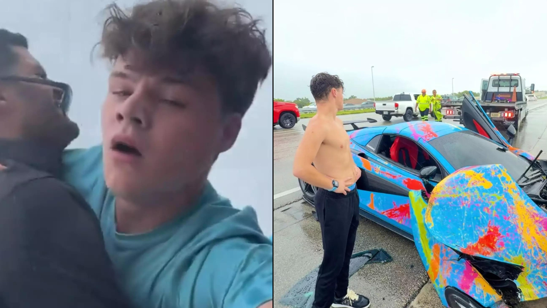YouTuber banned from popular streaming site after crashing £150k McLaren  while using phone on highway