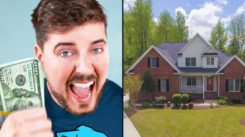 Mr beast is doing a 'going to random people houses challenge'; you hear  someone ring the doorbell; you look through the window and its actually  mrbeast; he features you and gives you