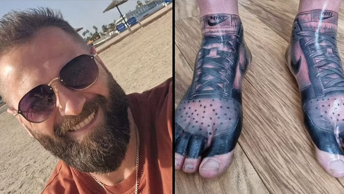 Tired of paying': UK man gets favourite Nike shoes tattooed on his feet -  Trending News