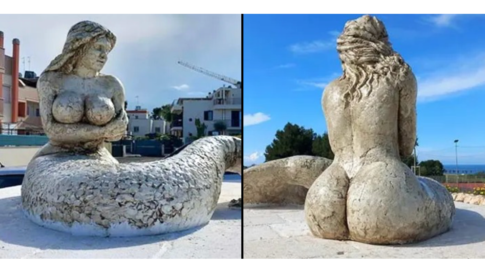 Mermaid statue with big bum criticised for being too sexual