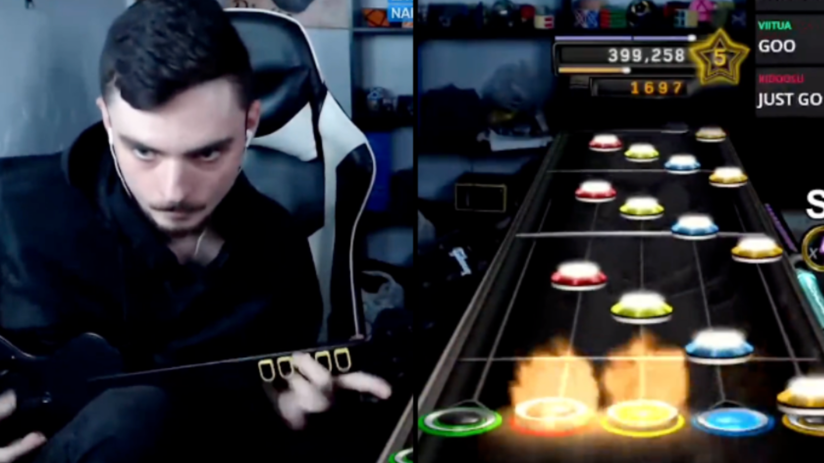 Kerrang! on X: This gamer has somehow beaten the world record on Guitar  Hero, playing DragonForce's notoriously difficult Through The Fire And  Flames at 165 per cent speed 🤯    /