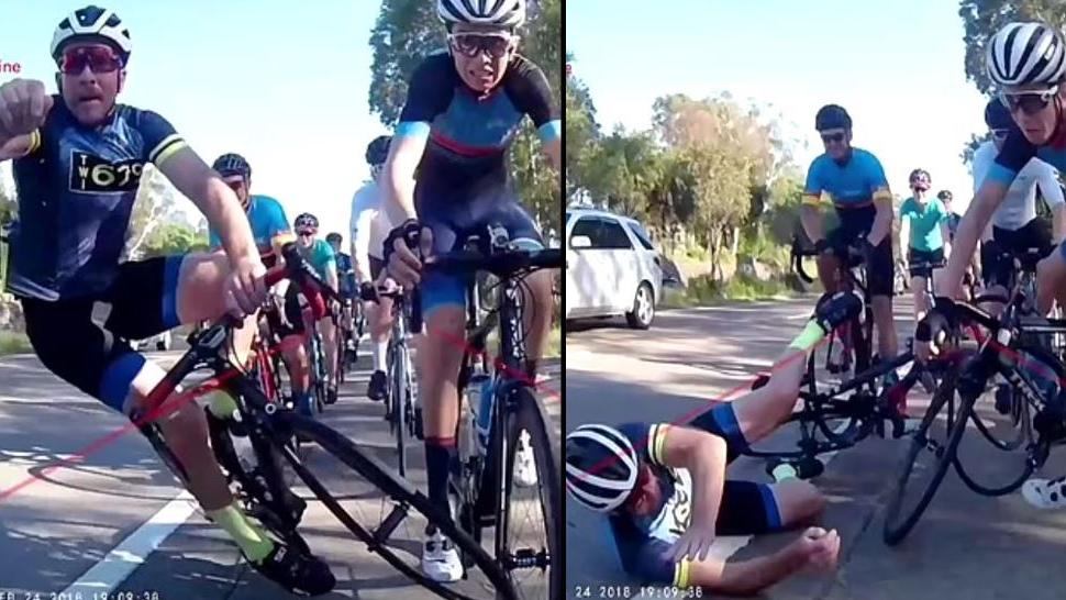 Dangerous Moment A Group Of Cyclists Crash On A Motorway - TrendRadars