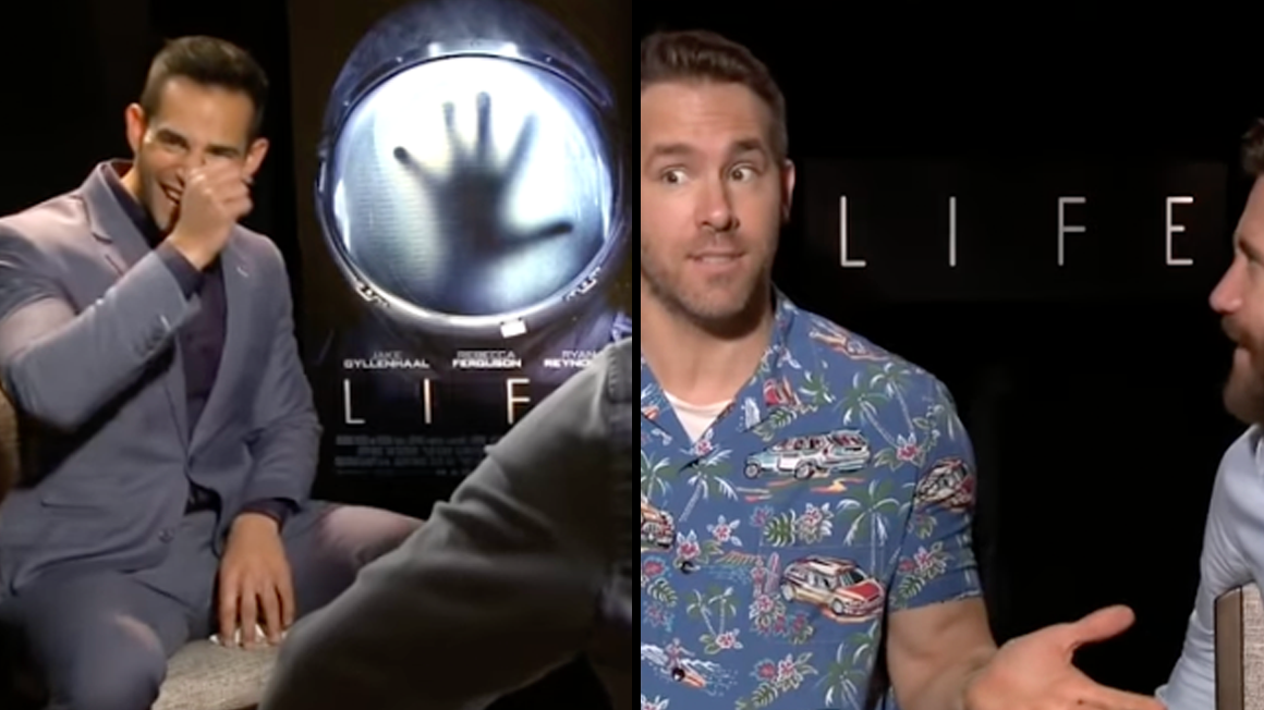Reporter Cant Get A Word In As Ryan Reynolds And Jake Gyllenhaal Interview Goes Off The Rails 