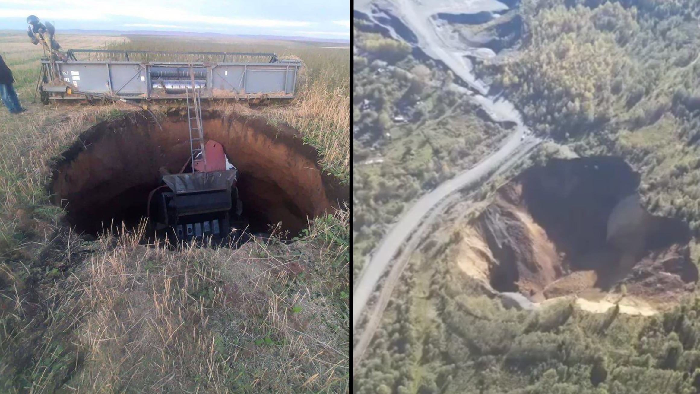 Pure chaos as 'Gates of Hell' twin sinkholes open up 400