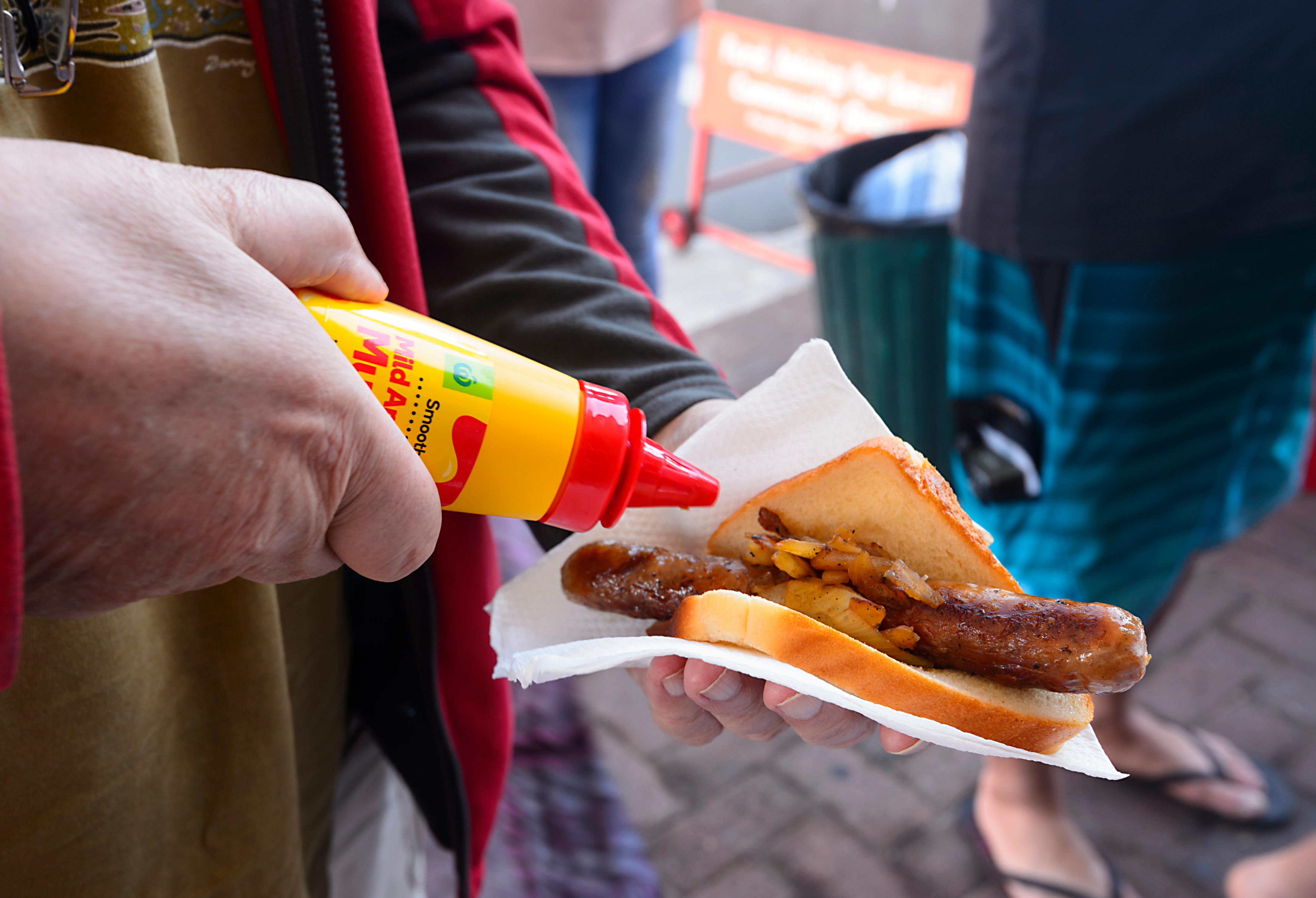 Man Attempting to Eat a Snag From Every Bunnings in Australia