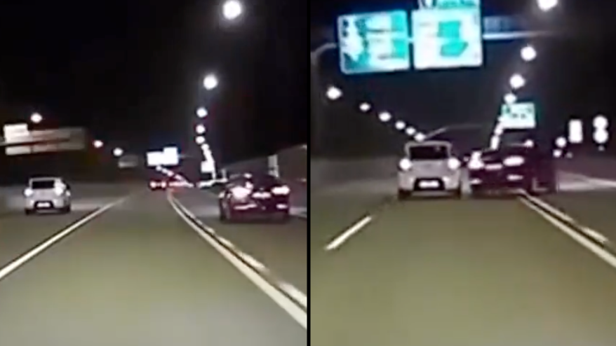 Shocking video shows two cars crash without even touching as