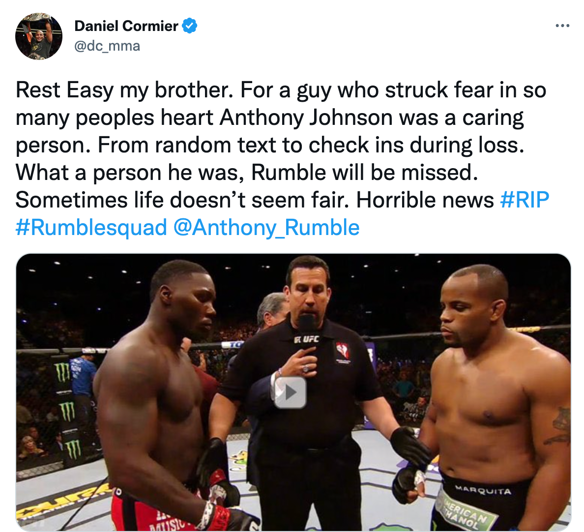 Anthony 'Rumble' Johnson: American MMA fighter dies at 38 from undisclosed  illness