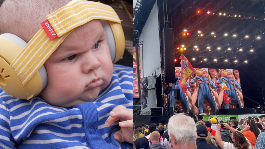 10-week-old baby steals the show at Annie Mac's Glastonbury set